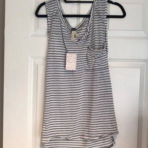 Striped tank top with pocket detail